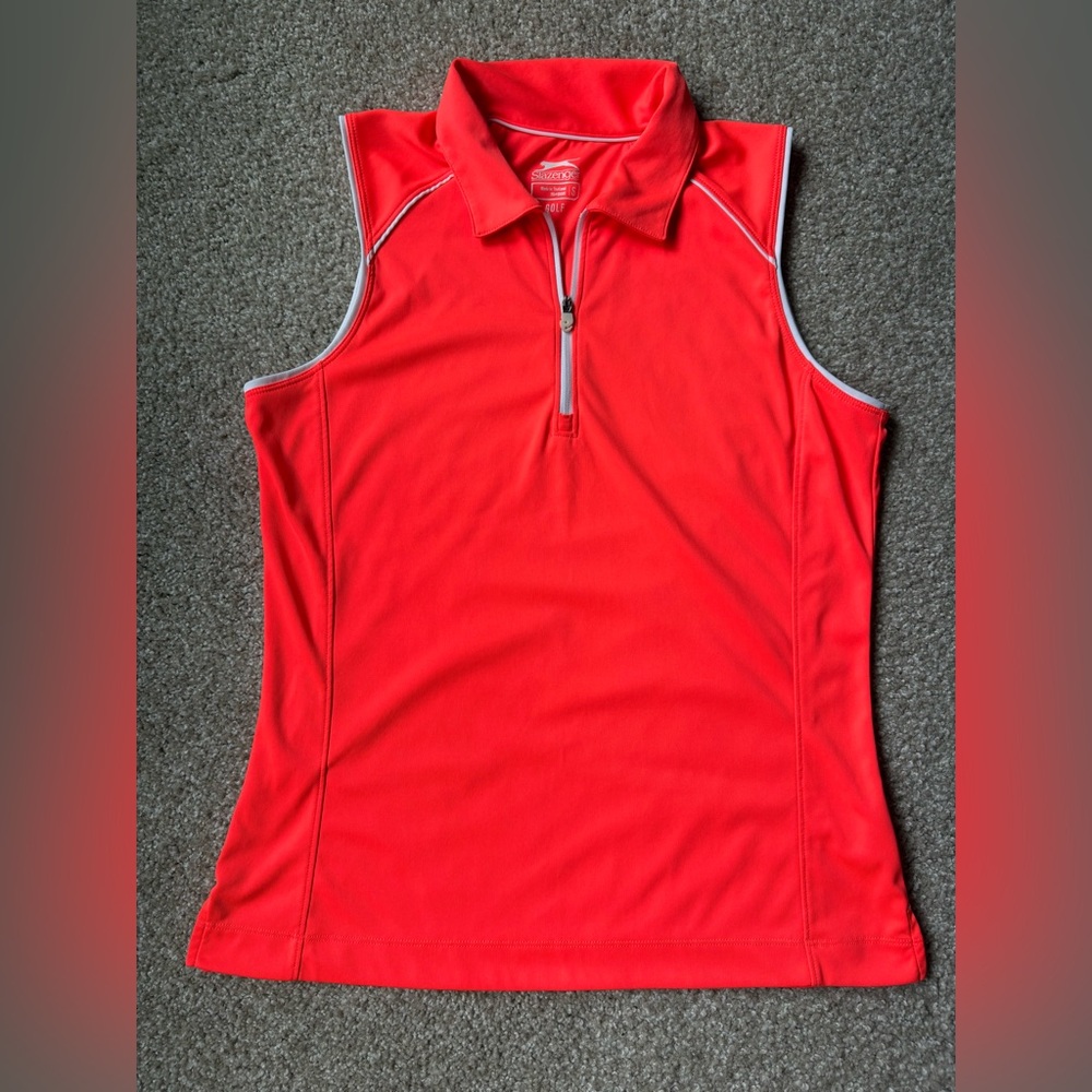Slazenger Bright Orange Golf Shirt Small!